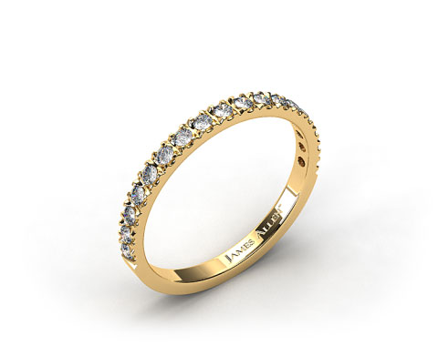 18k Yellow Gold 0.42ct Art-Nouveau Pave Set Diamond Wedding Ring